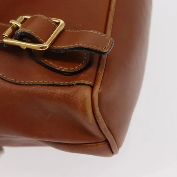GUCCI Bamboo Backpack Leather Brown Gold Auth 154653 display picture 2